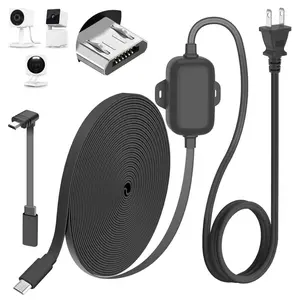 25FT Outdoor Power Adapter for WYZE Cam V4/Cam OG/V3/V3 Pro, L-Shape Micro USB Extension Cable for WYZE Cam Pan V3, IP67 Waterproof Flat Cable for Charging Your Camera