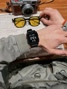 Street Style Block Electronic Watch, Square Dual Time Zone Digital, Waterproof Multifunctional Sports Watch for Men and Women