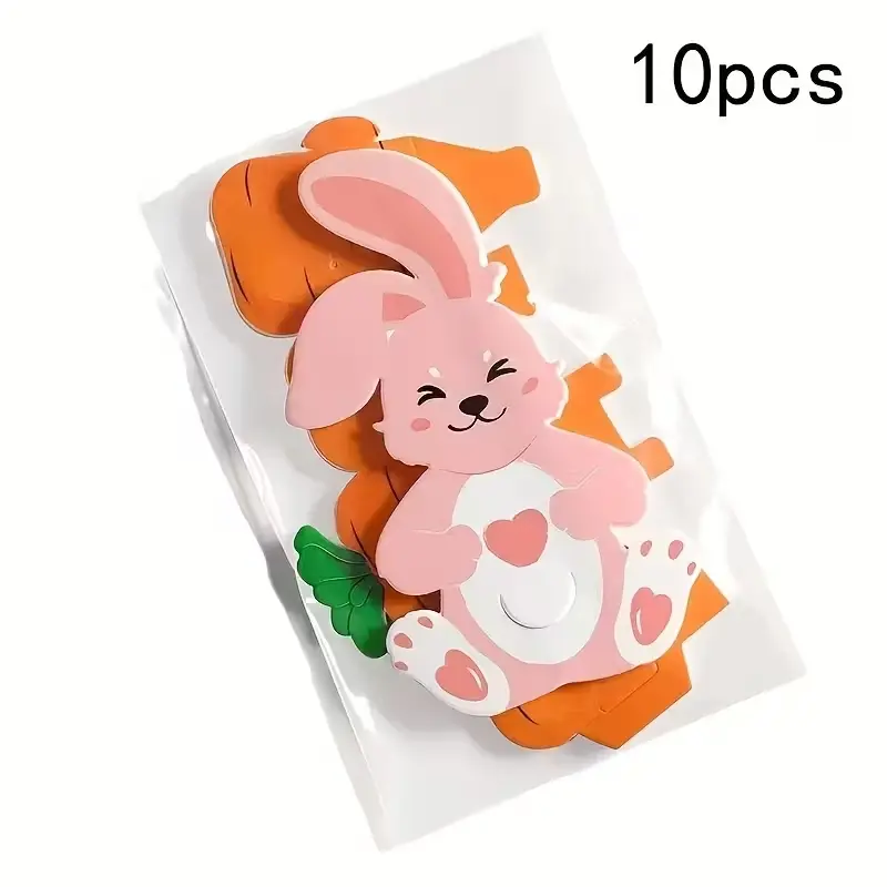 10 Pack 3D Bunny Carrot Gift Boxes, Cute Rabbit Design Easter Candy Box, Party Snack Container with Paw Prints, Lightweight Paper