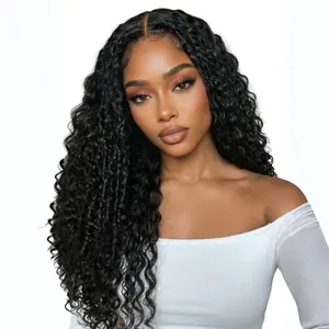 【4D Mixed Texture】UNice Tight Water Wave with Layer Burmese Curly Wig Glueless 7x5 HD Lace Closure Human Hair Wigs with Invisible Drawstring Bleached Knots