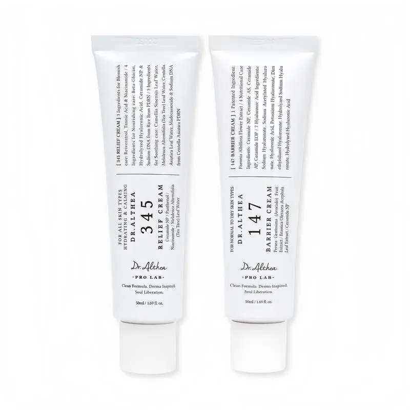 Dr. Althea 345+147 Relief Cream, Daily Face Moisturizer, BlemishRelief Care, Soothing Recovery & Moisture, Korean Vegan Skin Care for All skin Types, 1.69 Fl Oz