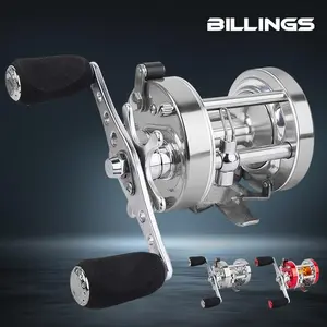 BILLINGS BF40-60 Series Baitcasting Fishing Reel, 6+1BB 5.2:1 High Gear Ratio Smooth and Powerful Freshwater & Saltwater Surf Trolling Reel with Aluminum Spool, Fishing Accessories, Fishing Supplies, Fishing Tackle