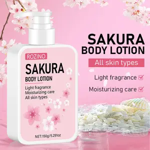 Rozino Sakura Body Lotion Firming Moisturizer & Hydrating Non-Sticky Refreshing Quickly Absorbed Light Fragrance Moisturizing Care for All Skin Types Daily Moisture