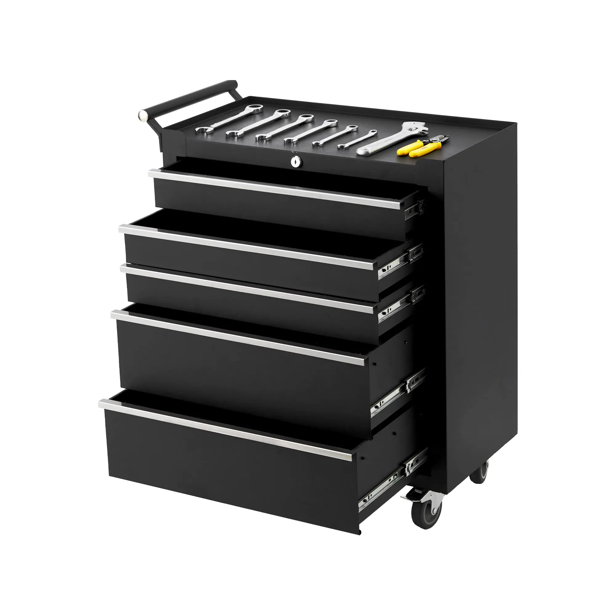 6-Drawer Rolling Tool Chest Organizer - Metal Storage Cabinet with Lockable Wheels & Drawer Liners - Portable Heavy-Duty Toolbox for Garage, Workshop, or Warehouse