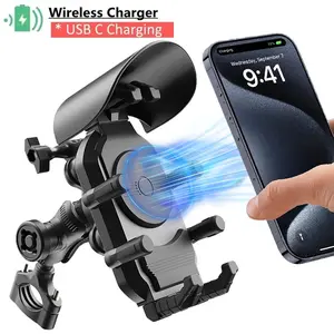 Liu Fei DigitalShockproof Motorcycle Phone Holder Wireless Charger Type C Fast Charging Motorbike Bicycle Bike Scooter Stand