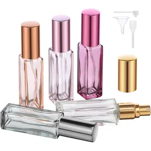 5pcs 10ML Perfume Travel Refillable, Mini Cologne Perfume Bottles Empty, Portable Atomizer Sprayer for Perfume Travel Size Spray Bottle Pocket Glass Spray Bottles Toiletries Sample Dispenser