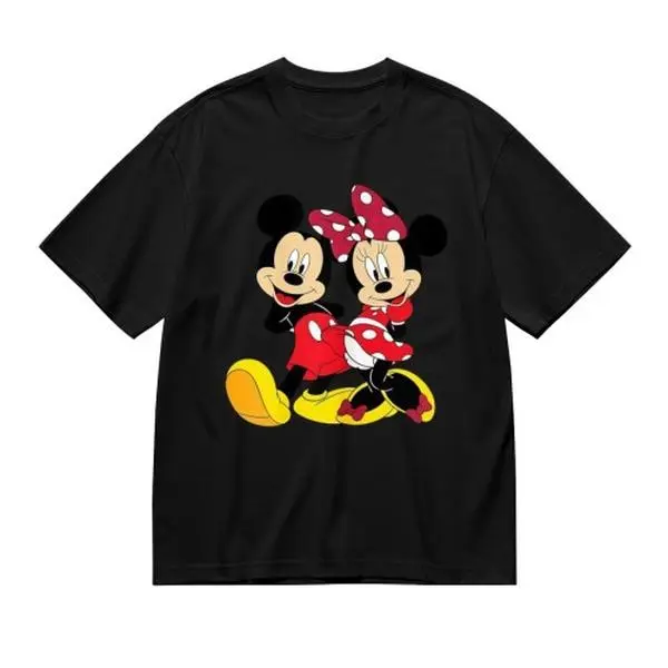 Disney Mickey & Minnie Sweet Pair Art T-Shirt - Backyard Picnic Outfit For Casual Y2k Style Enthusiasts
