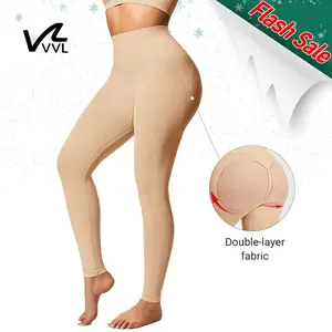 VVL Women's Yoga Leggings High-Waist Seamless Regular-Length Pants Comfortable Casual Sportswear Basic Style for Everyday Wear
