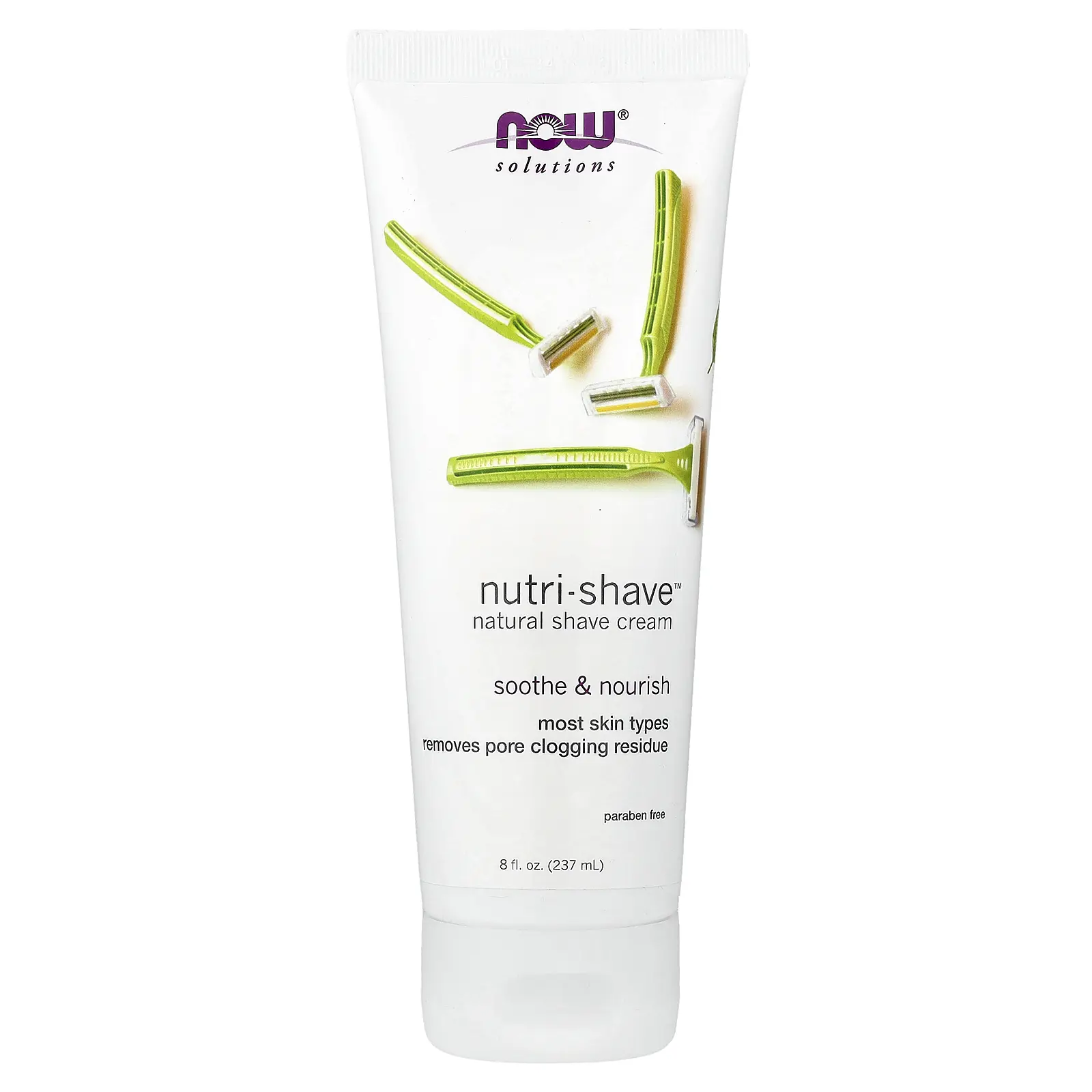 NOW Foods Solutions, Nutri-Shave™, Natural Shave Cream, 8 fl oz (237 ml)