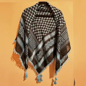 Light blue and black keffiyeh – Handmade in Bethlehem