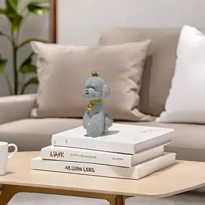 Adorable Teddy Dog Resin Statue, Cute Pet Decorative Figurine, Perfect Gift for Mother's Day, Valentine's Day, Christmas, Bedroom & Desk Decoration