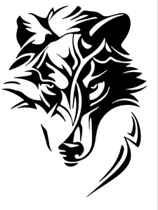 Eye-Catching Wolf Car Sticker - Intricate Design - Peel-and-Stick - Fits Most Vehicles
