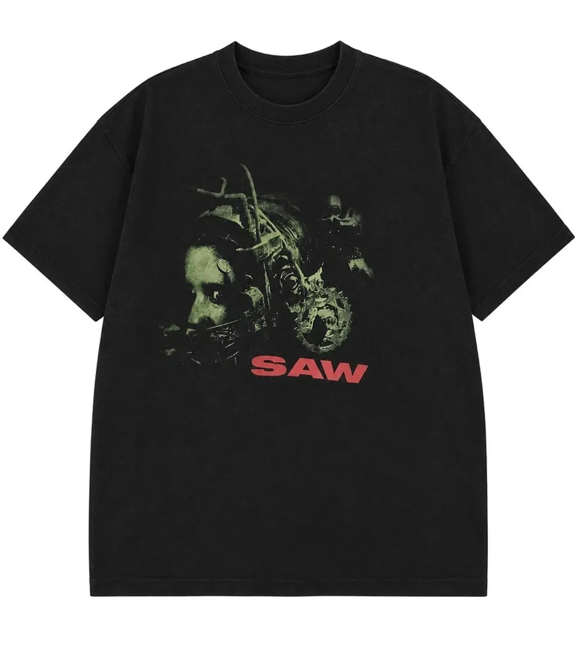 Saw Movie 90s basic black Horror Graphic Unisex T shirt black tee S-5XL 5XN