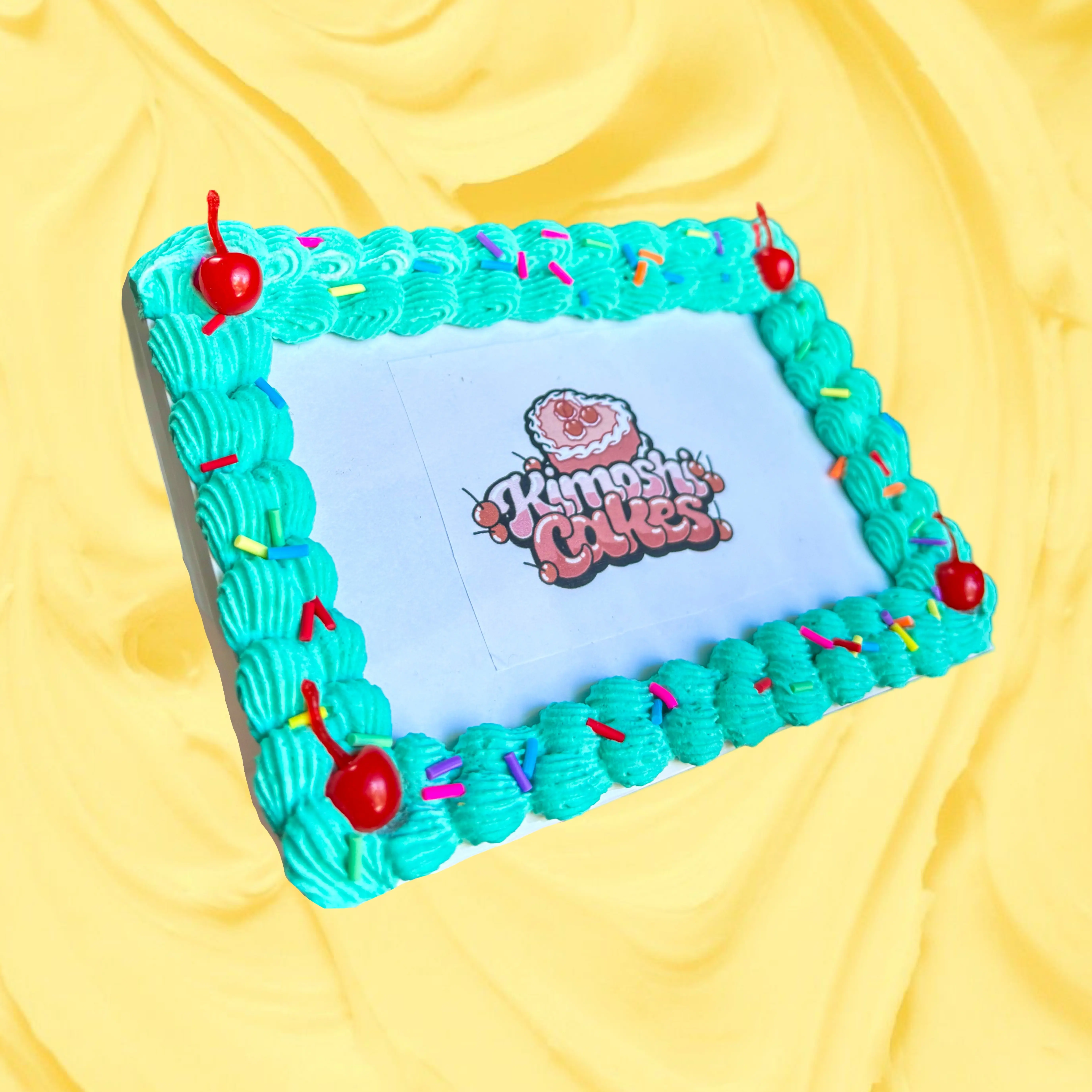 Fake Cake Picture Frame with Sprinkles and Cherries, Hangable Dopamine Decor, Table Picture Frame 4x6