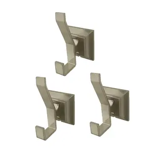 Kingston Brass  Monarch Bathroom Robe Hook & Towel, Brushed Nickel - 3 Piece