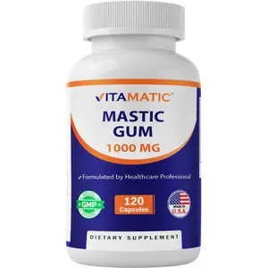 Vitamatic Mastic Gum Gut Health Vitamins Dietary Supplement - 1000mg per Serving, Gluten Free, Digestive Function Aid, 120 Capsules