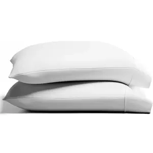 TEXAS LINEN CO. 100% Organic Cotton Percale Pillow Cases Standard/Queen Size Set