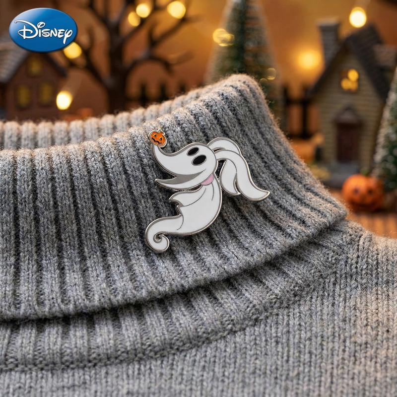 Disney The Nightmare Before Christmas Zero 1PC Official License Collectible Pin Novelty Q-version Design Anime Brooch Backpack Decoration Jacket Lapel Anti-Rust Exquisite Alloy Enamel Gift