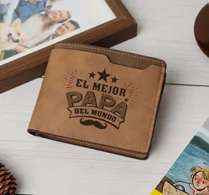 El Mejor Papá del Mundo” – Engraved Leather Wallet for Hispanic Craft leather wallet,Slim Wallet,Minimalist,Men’s Wallet,Card Holder,Trendy 2025,Luxury