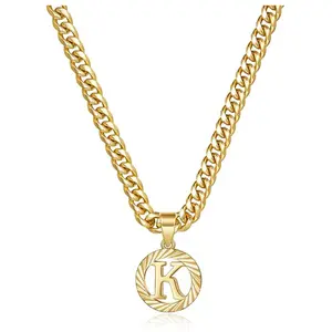 New 26 Capital Letters Hollow Necklace Light Luxury Cuban Chain High-end Sense Choker Personality Fashion