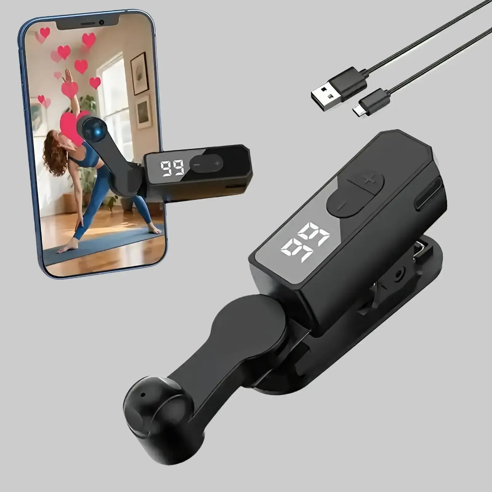 USB-Powered Universal Auto Clicker for Phones, 2026 Model, 180-Degree Rotating Adjustable Arm, 99 Speed Settings, Portable Compact Auto Tapper for iOS & Android Gaming Accessories