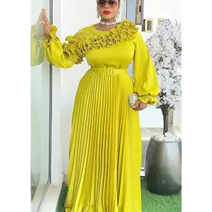 Plus Size Evening Dresses for Women African Luxury Solid Gown Elegant Turkey Wedding Party Long Dress Ankara Ladies Clothing