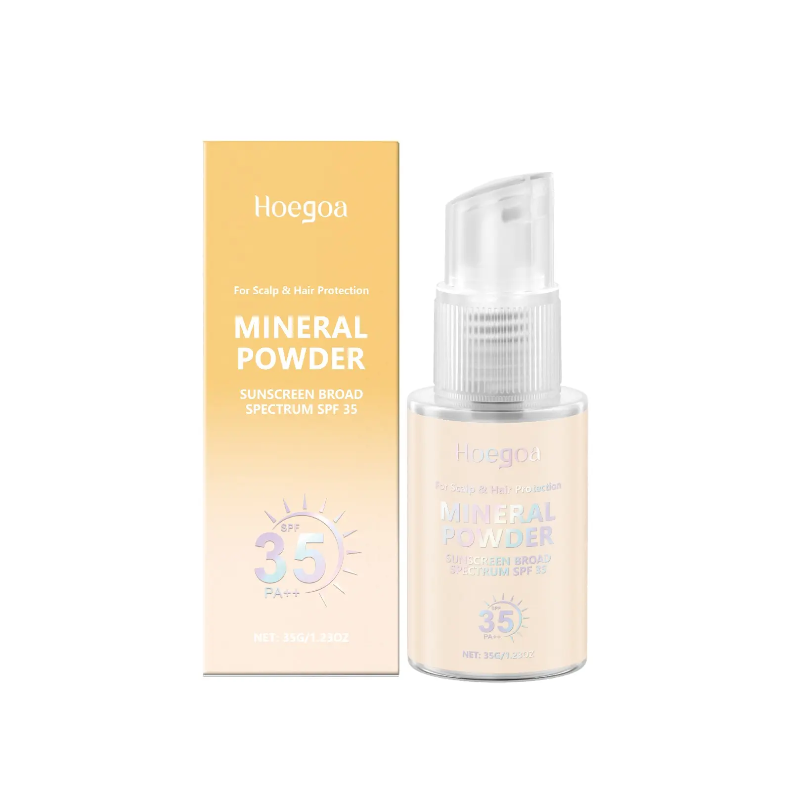 Hoegoa Scalp Sunscreen Spray | With Modified Corn Starch & Silica | UV Protection, Mineral Powder Texture, Non-Greasy & Residue-Free | Gentle Care for Sensitive Scalp, Daily Hair & Scalp Care, Haircare