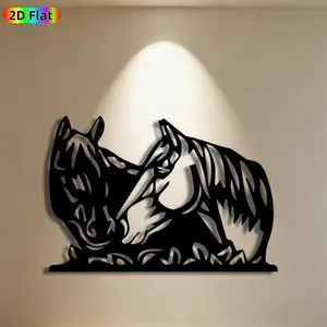 1pc Rhino Metal Wall Art,Rhino Statue Mural, Ideal Gift for New Year, Easter, Animal Decor Enthusiasts, Weather-Resistant Metal Wall Decor Wall Sculptures, Perfect for Garden Fence & Living Room Wall, Outdoor & Indoor Decor Enthusiasts