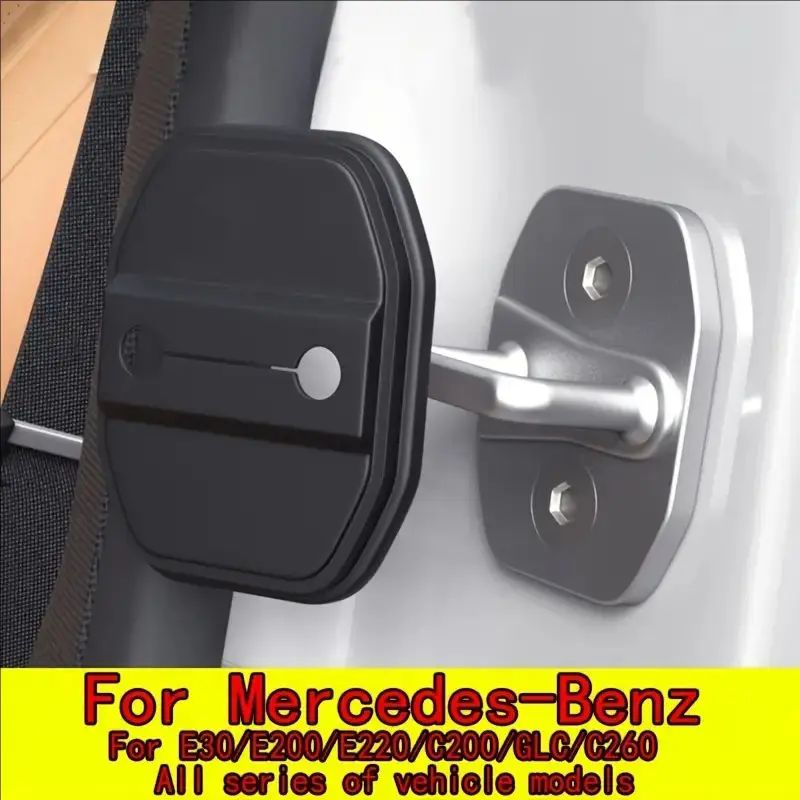 4-piece door lock protection cover for multiple Mercedes-Benz models, featuring shock absorptionand door lock protection.