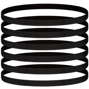 24 count Thin  Elastic Headbands Black Skinny Athletic Exercise Hair Bands No Crease Soft Hair Bands Headbands Sweatband for Men Women Running Football, Basketball, Soccer, Tennis, Yoga,