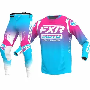 FXR Motocross Gear Set, Breathable Anti-Slip Racing Jersey & Pants Combo Motorbike Clothing Mtb Carracing Motorcycle Suit Off Road Equipment for Off-Road, Trail Riding & Outdoor Sports
