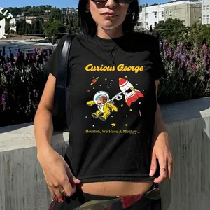 Curious George Baby Tee, Cute Graphic Tee, Y2k, 90s Clothing