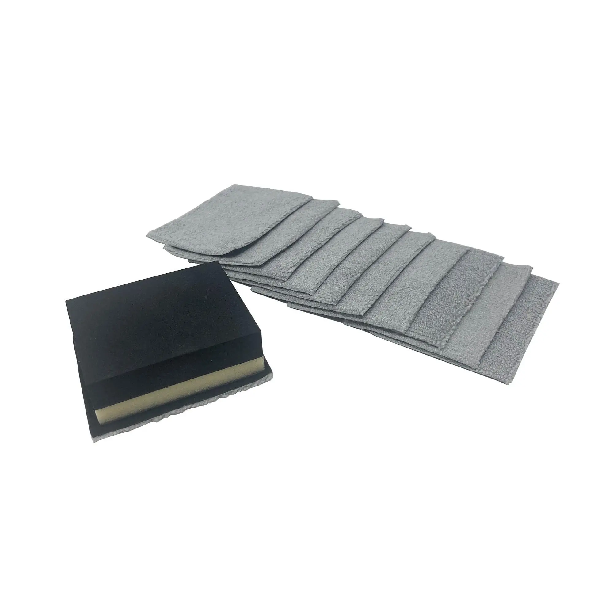 Cost-Effective Saver Block Coating Applicator Polishing Kit with Barrier Layer-Hydrophobic Layer Leveling Tech - 1 Block, 12 Refills, 3"x2.5" Foam Sheets for Sealants, 12 Pack