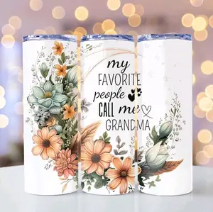 My Favorite People Call Me Grandma • 20oz Tumbler Stainless Steel Cup Floral Sublimation
