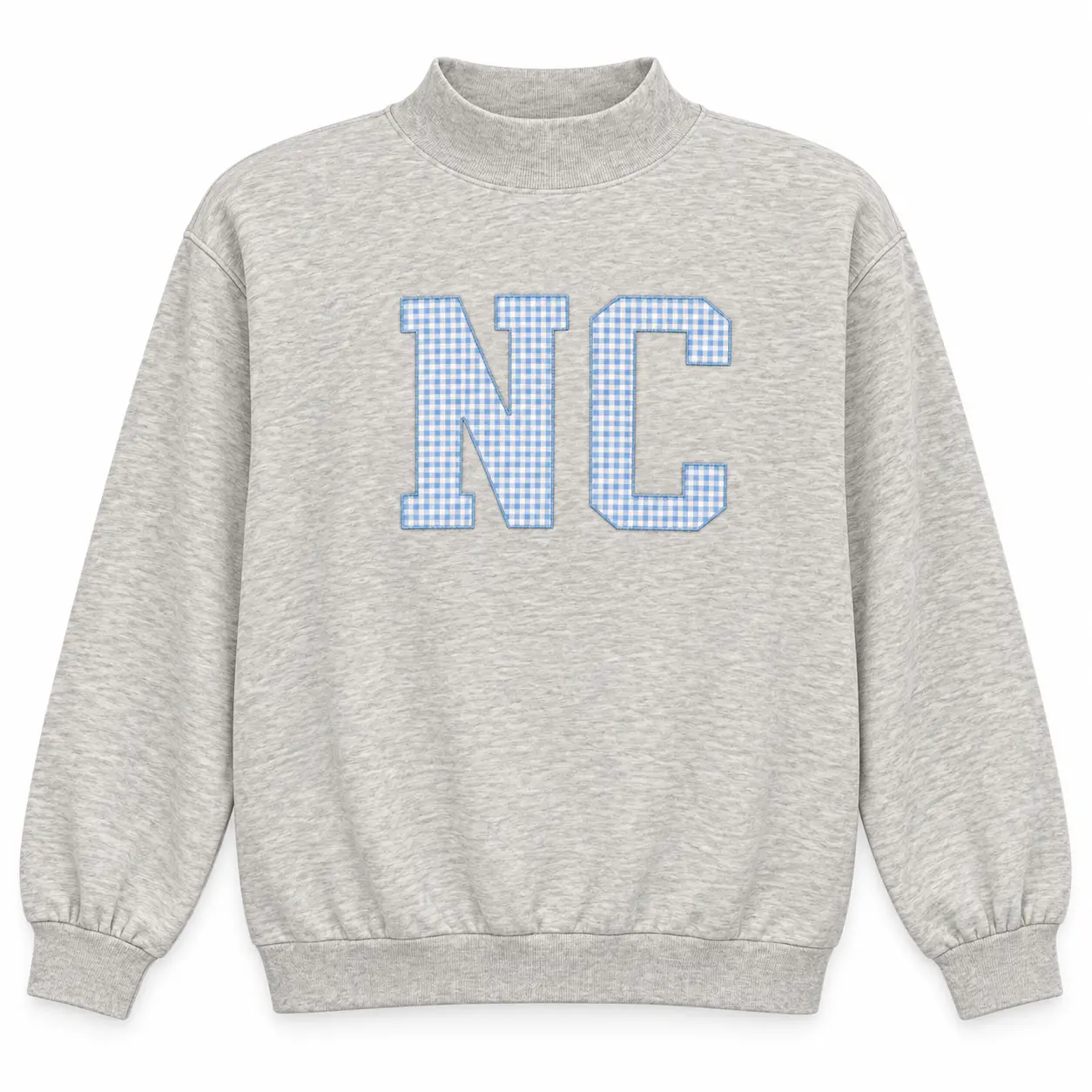 North Carolina Gingham Mock Neck
