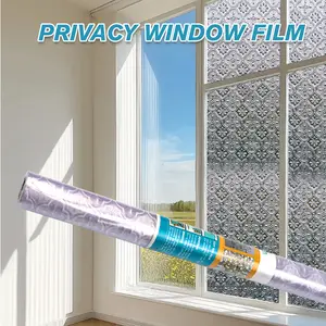 Window Film Strong Privacy Static Cling No Glue Elegant Begonia Texture 3D Visual Effect Realistic  Embossed Design Renter Friendly