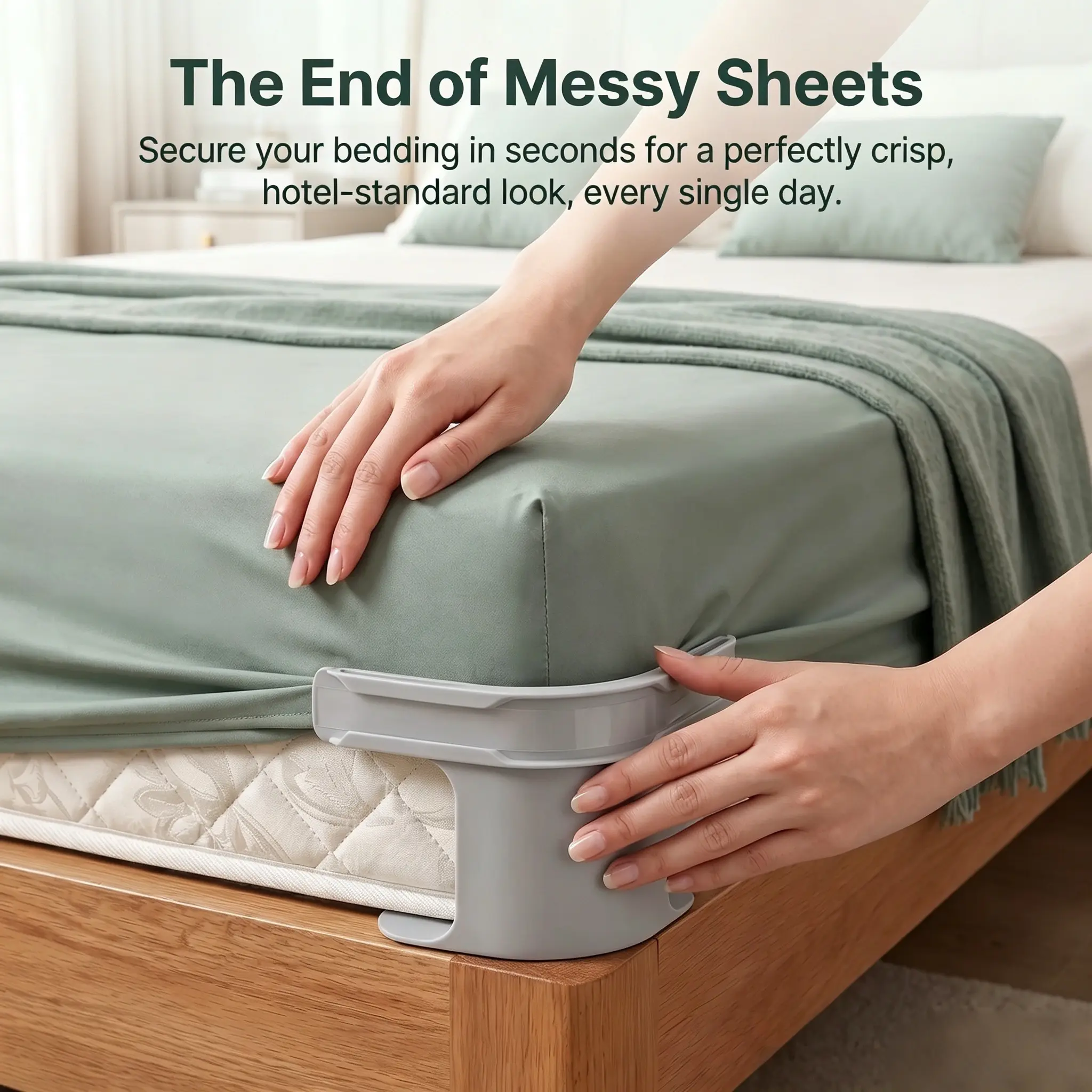 4/12pc Bed Sheet Holder Strips - Secure Fit for Mattress, No More Slipping or Wrinkles - Adjustable Elastic Straps with Strong Grip for All Bed Sizes-YY2