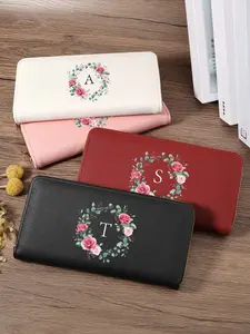 Trendy letter printed long wallet tote bag - a stylish coin wallet with multiple card slots, phone compartments, and stylish female design - perfect for daily use and travel