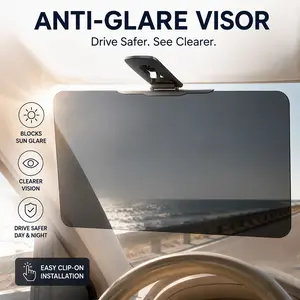 Polarized Car Sun Visor Extender Anti-Glare UV400 Blocker Universal Fit Safe Driving Vision 3-Sec Install Auto Accessory