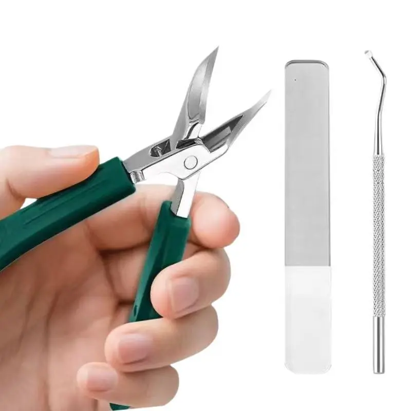 Stainless Steel Nail Clippers for Nail Care - Wide Jaw Opening, Splash-Proof, Long Handle, Lightweight, Compact, Easy Trim, Travel Size, Ideal for Thick Toenails, Daily Home Care, People with Back Pain