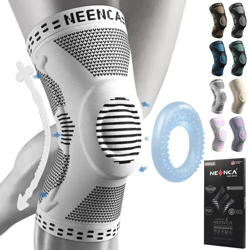 NEENCA Sports Knee Brace - Breathable Sponge Patellaband for Runners, Volleyball Players, Knee Pain Relief, Compression Support, Leg Protector Wrap