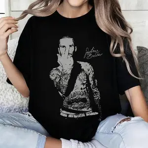 100% cotton casual street style T-shirt with<j.b.>tattoo design. Suitable as a gift for Coachella 2026 event. Perfect for music lovers and fans.</j.b.>