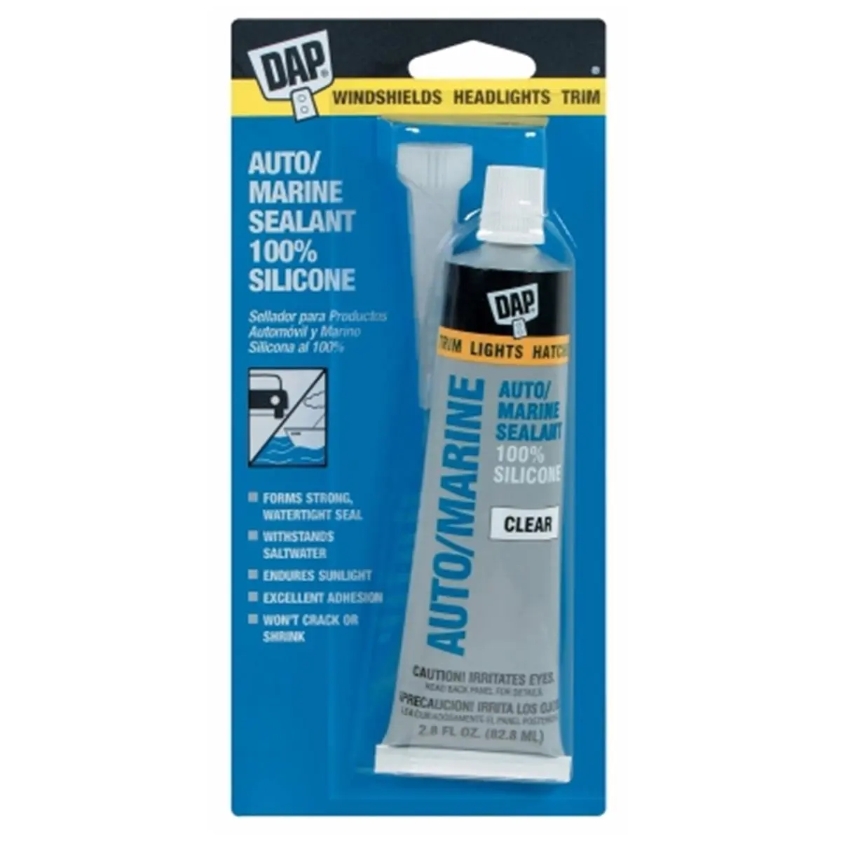 Dap 00694 100% Silicone Rubber Adhesive Sealant, 3 oz, Waterproof, Weatherproof, Resists Vibration, Expansion-Contraction, Long-Lasting, Paint Supplies Compatible for Home Improvement & Auto Use, Resists Vibration, Expansion And Contraction
