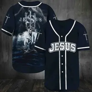 Personalized Jesus Hold My Hand Baseball Jersey, Baseball Jersey Shirt, Outdoor Sports, Sport Shirt, Dynamic And Comfortable
