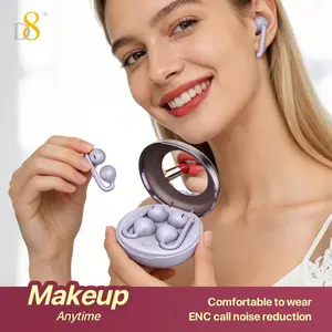 D8 Wireless Bluetooth-compatible Ear Hook Headphones, HiFi Sound Enc Noise Cancelling, Touch Control Ipx5 Waterproof, LED Battery Display