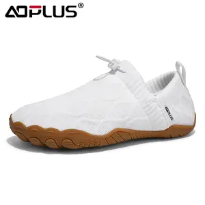 AOPLUS Barefoot Water Shoes Men Women, Wide Toe Box Zero Drop Gym Sneakers, Slip On Quick Dry Aqua Socks, Minimalist Anti-Slip Trail Footwear for Beach, Swimming, Surfing, Weightlifting Workout, Yoga & Outdoor Travel