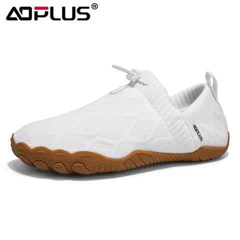 AOPLUS Women's Barefoot Watershoes - Multi-Size Breathable, Quick Dry Anti-Slip Soft Cloth, Wide Toe Box, Adjustable Strap Slip-On, Lightweight, Yoga-Friendly Flex Casual Trainers for Gym, Beach Use, Breathable Water Shoes