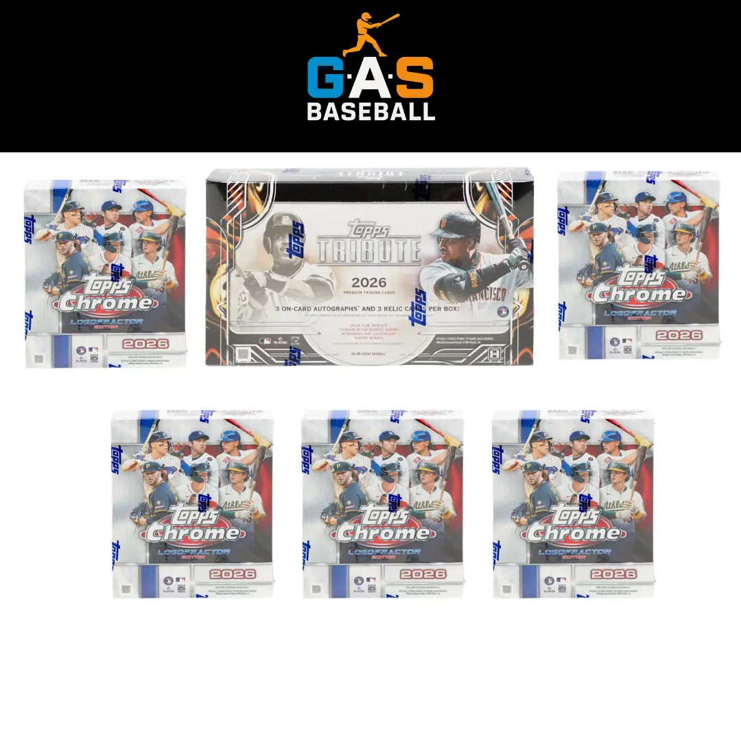 Break 6880 6-Box 1x 2026 Topps Tribute; 5x 2026 Topps Chrome logofractor