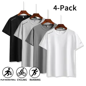 4-Pack Men’s Quick Dry T-Shirts | Breathable, Sweat-Wicking for Gym, Running & Cycling!Summervibe
