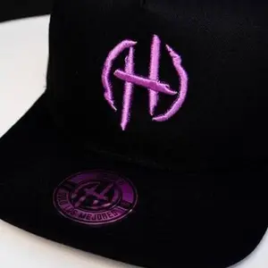 Jc hats junior H Black SnapBack Trucker Caps with Purple Logo and Purple Patch
